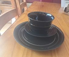 black dinner service