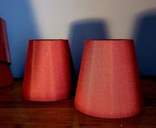 Red clip on lamp shades x 6