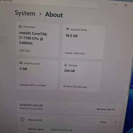 Dell Precision Tower 3620 Workstation | Intel Core i7-7700 | 16GB RAM | NVIDIA Quadro P2000 5GB