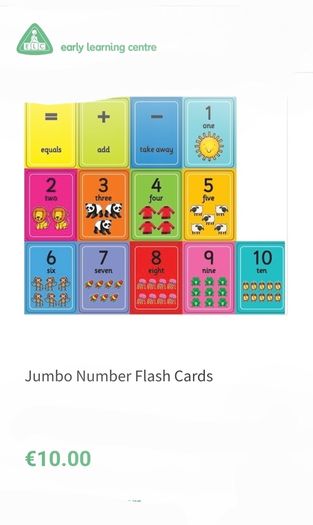 Jumbo Number Flash Cards (250)