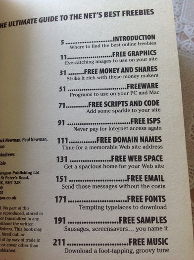 Free Internet Stuff.     Book.