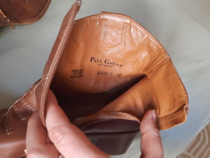 Paul Green Leather Ankle Boots Western Cowboy Style
