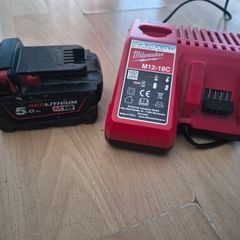 Milwaukee 5.0 Ah Battery and charger