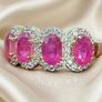 Silver Harry Ivens Designer Ring   925 Gold Plated Silver  Natural Zambian Rubies  White Zircons Image 6
