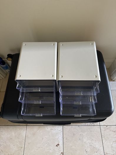 Set of 2 Desktop Storage Organisers + FREE Soap Dispenser & Brand New Notebook