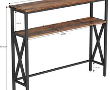 Console Table, Industrial Entryway Table for Hallway, Narrow Sofa Table with Shelves, Metal Frame, Compact Display Table for Small Spaces, Living Room, 101/25/80.5CM Rustic Brown