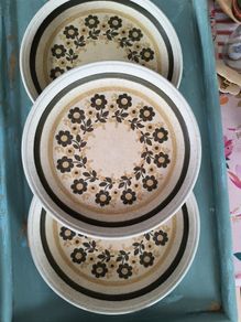 3 x Vintage Stoneware Plates