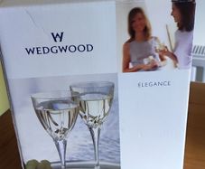 4 Wedgwood Crystal White wine Glasses