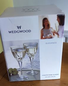 4 Wedgwood Crystal White wine Glasses