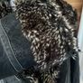 womens padded coat faux fur and suede waterproof winter size 10-12 Image 5