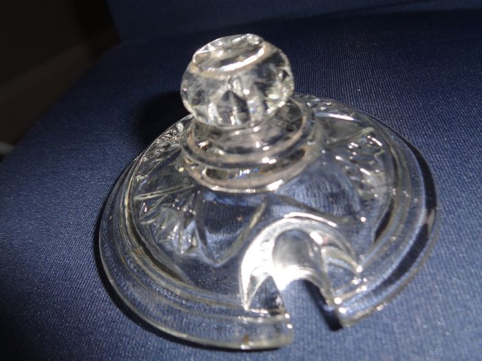Vintage Hand Cut Jam Bowl with Lid for Sale