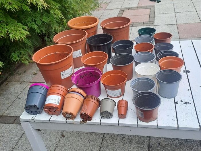 46 Plastic Plant Pots - all shapes and sizes