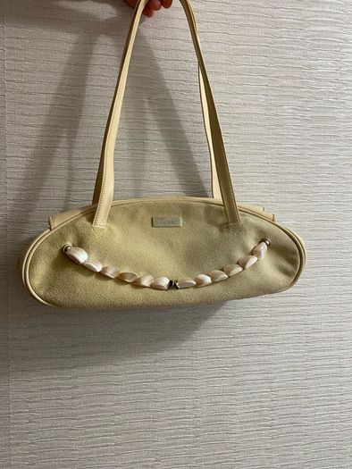 Beige suede handbag