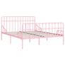Bed Frame with Slatted Base Pink Metal 180x200 cm Image 2