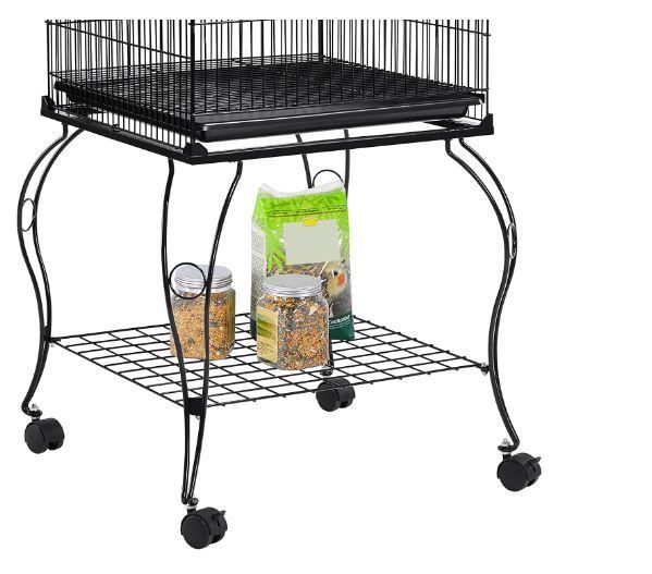Classic Bird Cage with Outdoor Seat Large Side Door Bird Cage with Stand 145 cm High  for Turtle Pigeons, Cockatiels, Parrots, Parakeets.