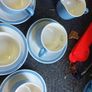 4 cups 4 saucers ,4  side plates ,milk jug ,sugar bowl ,some marked carrigaline, others plain ,buyer collects,,sold as is Image 3