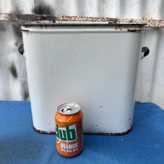Vintage white enamel bread bin