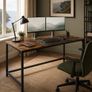 Computer Desk 135 cm with Black Steel Frame Office Desk Narrow Image 6