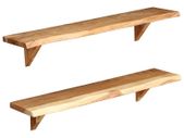 Wall Shelves 2 pcs 90x20x16 cm Solid Acacia Wood