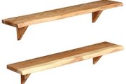 Wall Shelves 2 pcs 90x20x16 cm Solid Acacia Wood