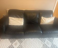black leather sofa