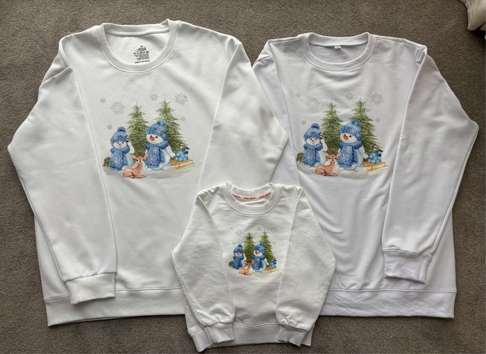 Matching Family Christmas Sweatshirts, size M/child 2-3 years