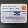 Friday The 13th Part VI JASON LIVES Horror Film VHS PAL Video Tape Cassette (SUPER ULTRA RARE) In This Exceptional Condition Image 10