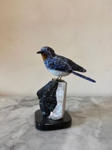 Hand-Carved Gemstone Swallow