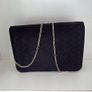 Black Clutch Bag / Crossbody Bag With Gold Trim & Chain. Brand Accessorize. Image 6
