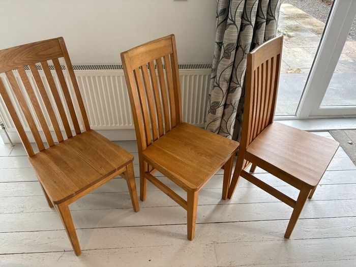 3 Wooden dining chairs