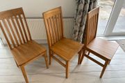 3 Wooden dining chairs