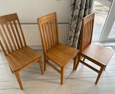 3 Wooden dining chairs