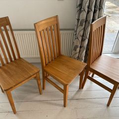 3 Wooden dining chairs