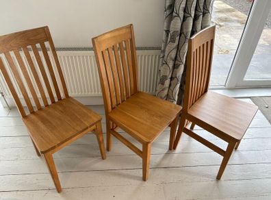 3 Wooden dining chairs