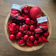 Red Christmas baubles