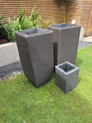 rattan plant pots