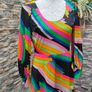 Vintage 60s 70s psychedelic abstract print maxi dress size small postage included Image 2