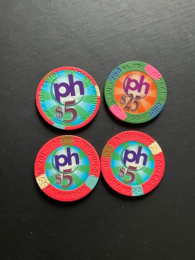 4x Authentic Las Vegas Casino Chips - Planet Hollywood - Inc Rare Stomp Out Loud 5