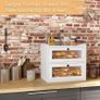 Brand New Wooden Bread Box 2-Tier Ventilated Storage Container Image 2