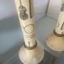 Vintage Italian Plaster Musical Theme Tall Candlesticks Image 3