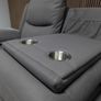 Chole 3+1+1 Grey & Cream Micro Fabric Recliner Sofa Image 4
