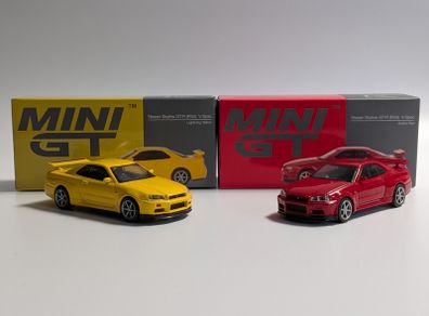 2x Mini GT Skyline R34 GTR