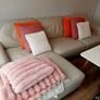 Butter leather sofa with eight chaise longue Image 5