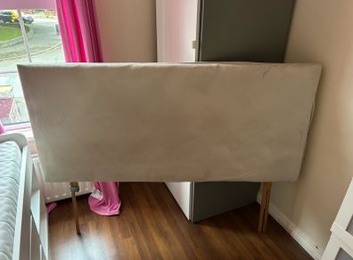 Grey crushed velvet headboard