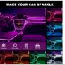 EL Wire Car LED Interior Lights Strip USB Neon Wire Lights 197 inch 6mm Sewing Edge Glowing EL Wire Lights for Car Ambient Lighting Kit 5M/16.5ft Car Decorations LED Lights for Car Interior Image 7