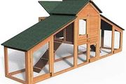 Chicken Coop and Run, Small Wooden Hen House Poultry Ark Coup Rabbit Hutch Home with Nest Box