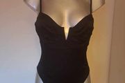 BNWT Alison Hayes black stretchy satin bodysuit size UK12 EU40 Postage included