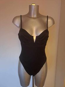 BNWT Alison Hayes black stretchy satin bodysuit size UK12 EU40 Postage included