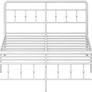 Double Bed Frame 4ft6 with Headboard and Footboard, Metal Bed Frame Double 46 cm High with Heavy Duty Slats Support, Noise Free, Easy Assembly, White Image 4