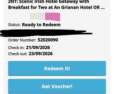 Hotel Donegal 2 Night B&B 2-23 September